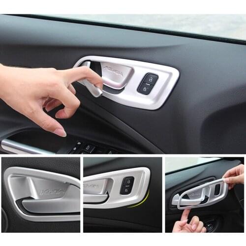 For Ford Escape Kuga 2017 2018 ABS Chrome Inner Door Handle Cover Bowl Cover Trim Surround Frame Garnish Car styling 4pcs/set