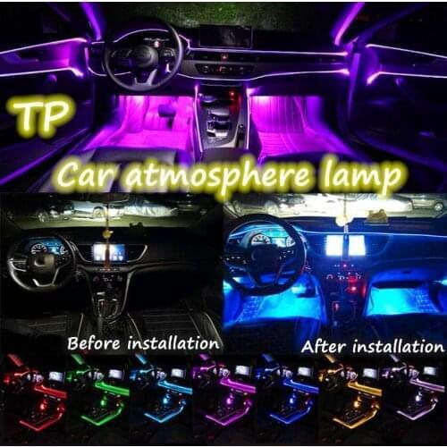 Flexible Car Atmosphere Lamps APP Sound Control RGB Mode Colorful Auto Interior Ambient Light Decorative Lamp Strips 2m/4m/6m
