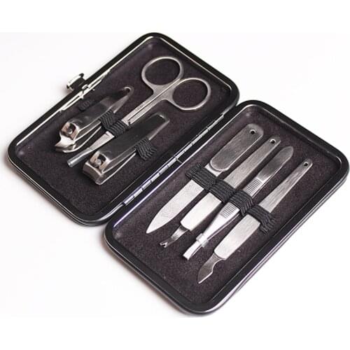 7pcs in 1 Good Quality Stainless steel Manicure Set Nail Art Care Kit Pedicure Beauty Tools Nail Clipper Cutter Scissor Gift