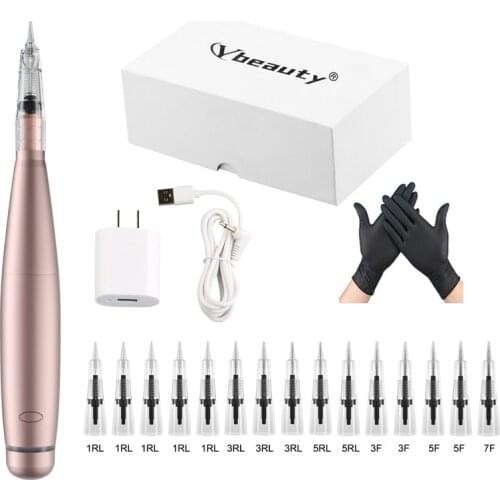 New Permanent Makeup Machine Swiss Motor With 6 Colors LED Light Machine Rotary Tattoo Gun Pen Eyebrow Lips Tattoo Pen Set