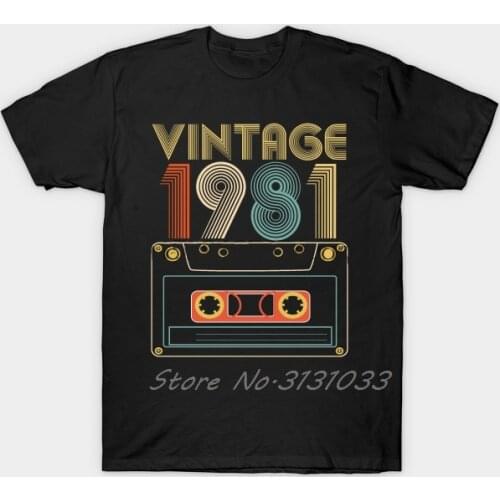 Men t-shirt vintage 1981 tshirt Women t shirt Fashion Summer T shirt Men O-neck Short Sleeve Tshirt Cotton Tees Streetwear