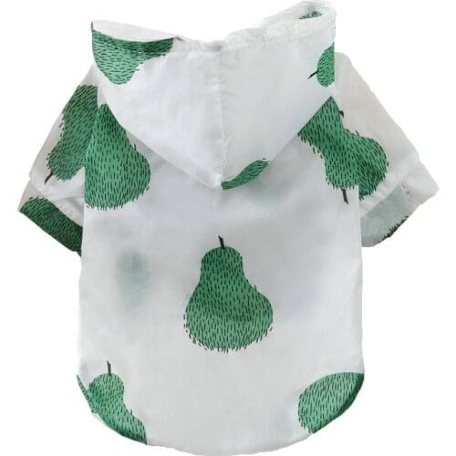 Pet cat dog clothes For Small dogs Raincoat Sunproof Clothing Summer Sun Protection Hoodie Print Poncho Puppy clothing chihuahua