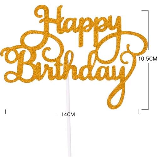 Wholesale 10Pcs Gittler Happy Birthday Cake Topper Decoration Bling Sparkle English Alphabet Woman Birthday Decoration Baking