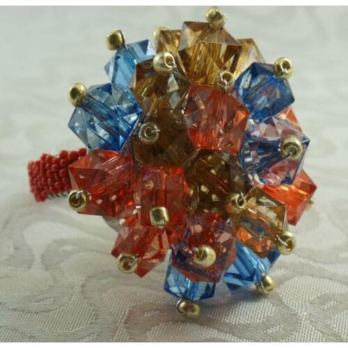 Qn16022507 bulk wholesale napkin rings with glass beades, decoration napkin holder