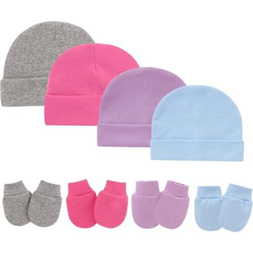 Autumn Baby Hat Gloves Set Boy Girl Warm Cotton Kids Beanies Stuff Children Accessories Newborn Bonnet Babies Photography Props