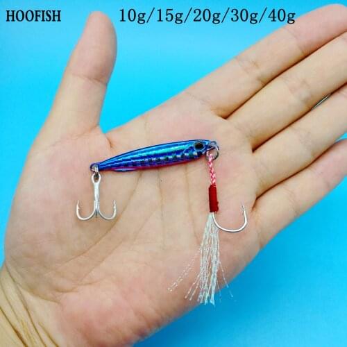 HOOFISH 3PCS/lot metal jig lure fishing bait 10g/15g/20g/30g/40g Sea Bass jigging lure fishing spoon lures spinner bait
