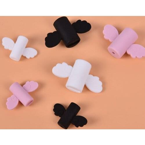 Drop shipping 2Pcs Cute Angel Wing Cable Protector USB Cable Winder Organizer Holder for phone