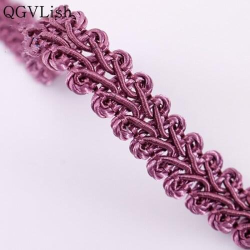 QGVLish 14M/lot 1cm Wide Curtain Lace Trims Belt Ribbons DIY Sewing Sofa Stage Tablecloth Clothing Edge Wedding Lace Trim Decor