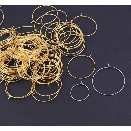 30pcs/Lot Stainless Steel Big Hoops Earrings Large Hoop Earrings Ear Earring Line DIY Jewelry Making Materials Supplies HXD