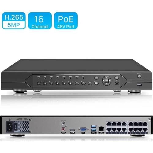 ANBIUX H.265 H.264 16CH 5MP 3MP 2MP 8CH 4K 48V POE NVR P2P 1080P Network Video Recorder for IP Camera Surveillance CCTV System