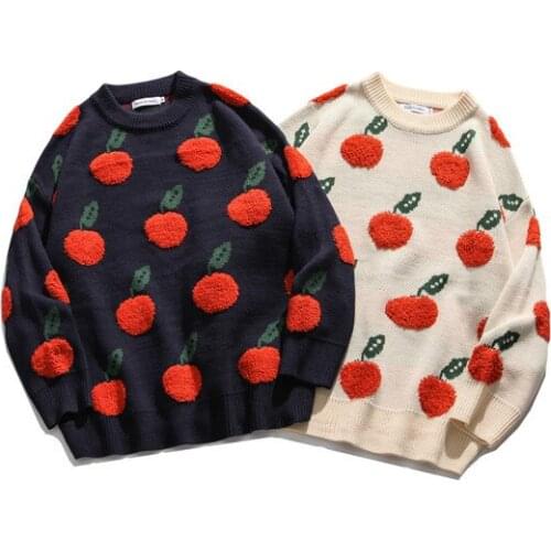 Korean Embroidery Net Red Isn Fashion Couples Sweater Men and Women Super Fire Sweater Jacket for Apple