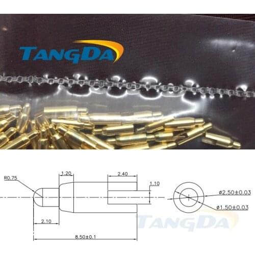 Tangda pogo pin connector DHL/EMS D2.5*8.5mm 2A slotting Spring probe large current PCB Positioning pin horizontal Charging pin