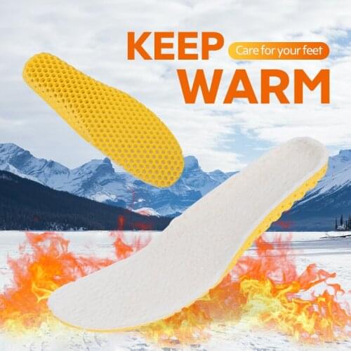 3ANGNI Keep Warm Insoles Heated Cashmere Thermal Thicken Soft Breathable Winter Sport Shoes Insert For Man Woman Boots Pad Sole