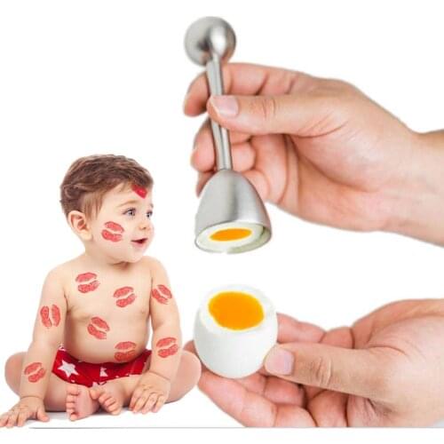 Stainless Steel Boiled Egg Topper Shell Top Cutter Knocker Raw Egg Cracker Separator Egg Opener Tool Kitchen Gadgets
