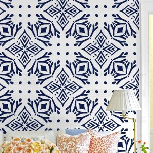 40cm 60cm Stencil For Walls Large Template Reusable Mandala Stencils Furniture Flooring Templates Painting Arabic Ethnic S048