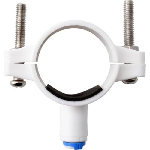 RO Water 40mm Drain Waste Water Pipe Clamp Saddle Valve Clips 1/4" OD Hose Quick Connection Reverse Osmosis Aquarium System