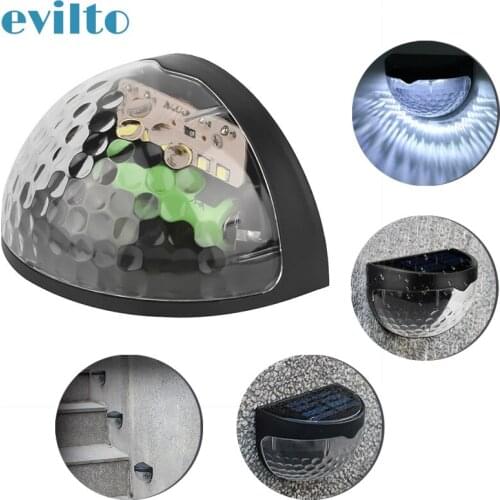 Outdoor Led Solar Light Waterproof Semicircular Fence Light Garden Solar Powered Sensor Wall Lamp Decorative Deck Lighting