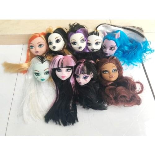 Fairy Monsters Doll Head with Hair Makeup Doll Head for Demon Naked Doll Girl Dressing DIY Toy Parts Children Christmas Gift