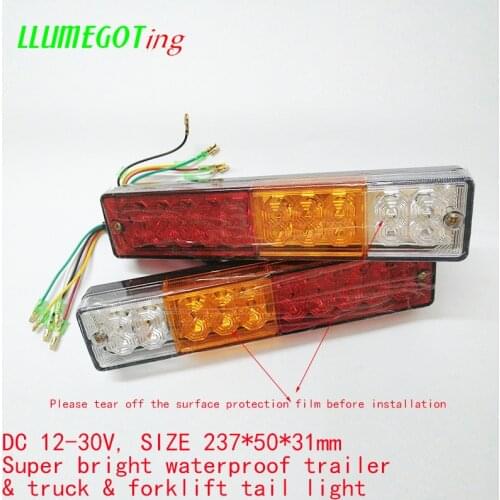 1 Pair 12V-30V 20LED Waterproof Auto Truck Rear Tail Light Warning Light Rear Lamp for Trailer Caravans UTE Campers ATV Yacht