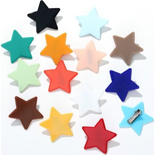 Candy Color Women Acrylic Star Hair Clips Barrettes Girls Cute Hairpins Colorful Hairgrips For Kids Hair Accessories
