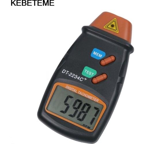 LCD Digital Laser Photo Tachometer Pocket Reflective Mark Microcomputer Non Contact Range 2.5-100000 RPM (DT-2234C+)Tester Tools