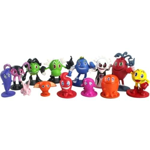 12pcs/lot Pac Man Cute cartoon Ghostly Adventures Action Figures Pacman Pixels Movie Figures Kids Toys