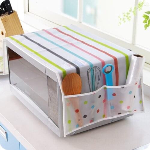 Household PVC Waterproof Microwave Oven Cover Oilproof Dust Cover Storage Bag Kitchen Accessories Supplies Home Decoration