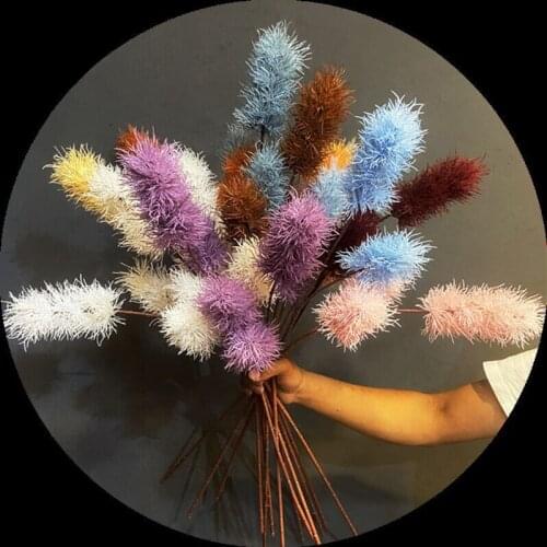 3 Heads Artifiacial Flowers Tiger Tail Wedding Lead The Way Arch Flower Arrangement Shopping Mall Home Decor Fake Plasitc Plants