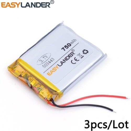 3pcs/Lot 503443 750 mah Lithium polymer Battery With Protection Board For GPS Tablet PC Digital Products E-book Bluetooth Speak