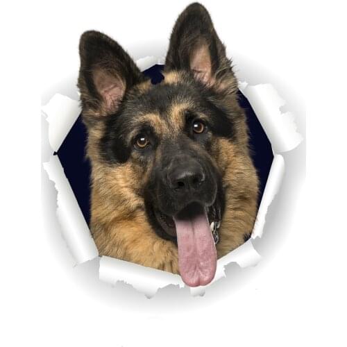 Three Ratels 3D German Shepherd Dog Stickers Super Staffie decal on Wall Fridge Toilet car bike