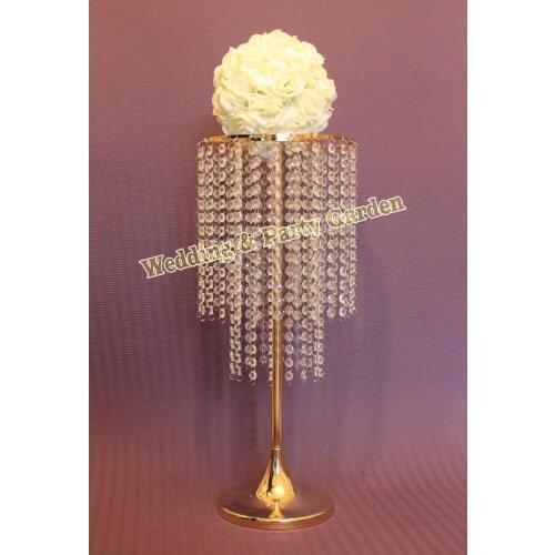 62cm(H) Gold wedding table centerpiece event party decoration/Wedding Crystal decoration / Wedding Decoration 10 pcs/lot