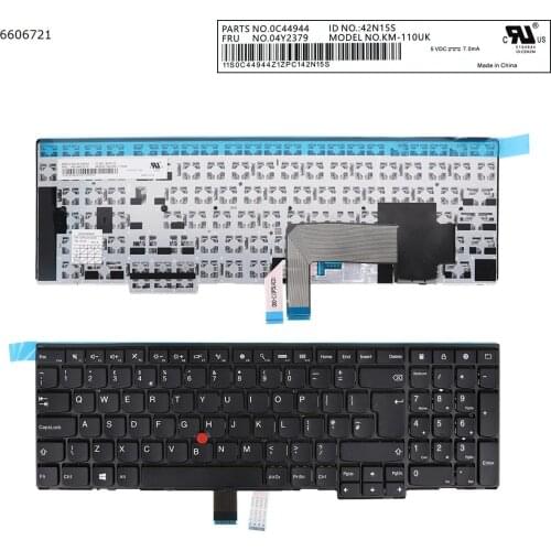 UK Layout New Replacement Keyboard for Lenovo Thinkpad T540 T540P T550 T560 W550S W540 W541 E531 E540 L540 L560 L570 Laptop
