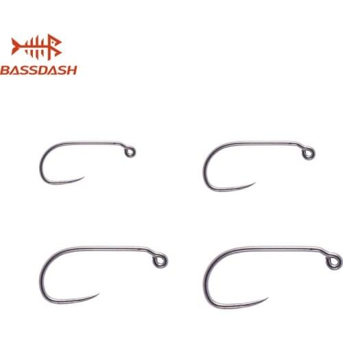 Bassdash 180Pcs Universal Wet Fly Nymph Hooks /120Pcs Fly Fishing Barbless Jig Hooks,High Carbon Steel Hooks Assortment with box