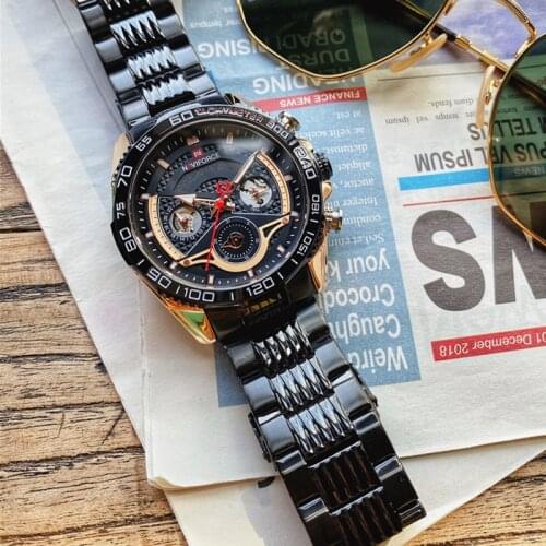 NAVIFORCE Brand Luxury Men‘s Business Watches Fashion Quartz Watch Men Waterproof Stainless-Steel Date Clock Relogio Masculino