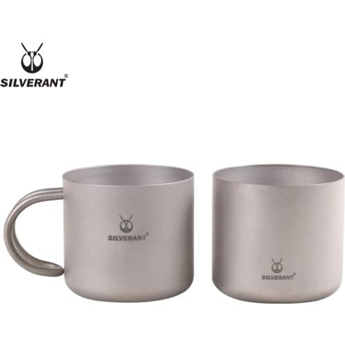 EDC Titanium Double Deck Coffee Tea Mug Cup Portable Outdoor Travel Coffer Tea Maker with Titanium Strainer EDC Tools 110ml