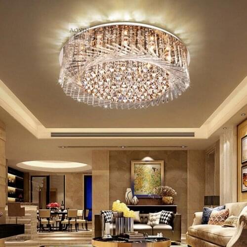 L Simple and stylish LED living room lamp Bedroom lamp stepless dimming Creative birds nest crystal lamp ceiling lamp LED