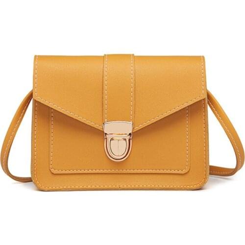 Fashion Small Crossbody Bags for Women 2021 Mini PU Leather Shoulder Messenger Bag for Girl Yellow Bolsas Ladies Phone Purse