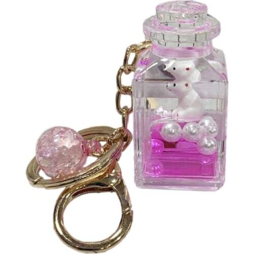 652F Fashion Stereo key Ring Floating Ocean Doll Creative Water World Animal Keychain Transparent Cute Keychain Pendant