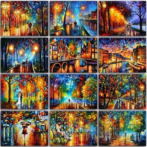 5D Diamond Painting Kit Girl landscape scenery Couple Street view Full Square&Round embroidery mosaic Cross stitch home decor