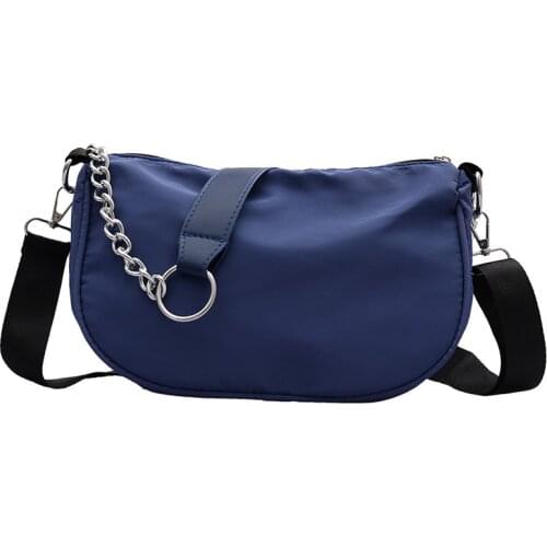Nylon Shoulder Bag Women Retro Chain Underarm Bags Female Baguette Shape Bag Purses And Handbags Luxury Bolsa de hombro