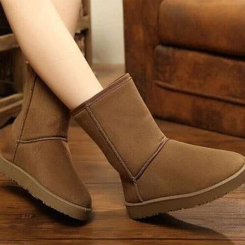 2020 New Winter Ladies Snow Boots Fashion Non-slip Shoes Flat Boots Plus Velvet Warm Womens Shoes Womens Boots B22-27