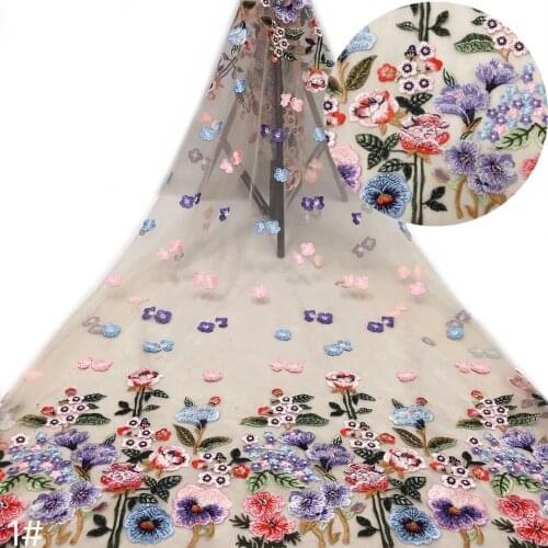 New exquisite multi-color flat-embroidered tulle high-quality embroidery, comfortable fabric, good quality and good price/hx