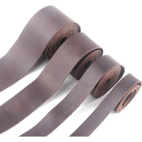 Flat Calf Leather Strap For Belt Italian Genuine Leather Strips Purse Cowhide Leather For Bag Straps Handle Craft Backpack DIY