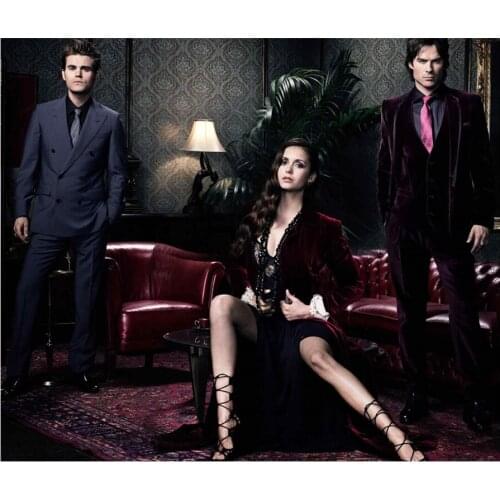 Full Round 5d Diy Diamond Painting "the Vampire Diaries" Diamond Embroidery Cross Stitch Patterns Diamond Mosaic Home Decor Gift