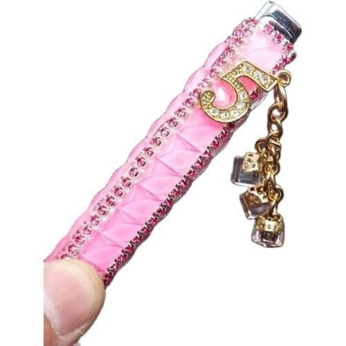 Women Slim Lipstick Portable Rhinestone Gas Lighter Diamond Refillable Cigarette Lighters