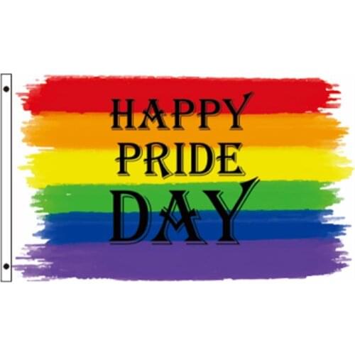 Rainbow Flag Banner Polyester Anti-Ultraviolet Decoration Lgbt Gay Rainbow Progress Pride Flag