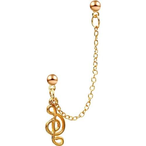 1Pc Geometric Long Chain Tassel Dangel Earrings for Women Unique Musical Note Shaped Drop Earrings Statement Jewelry Gift
