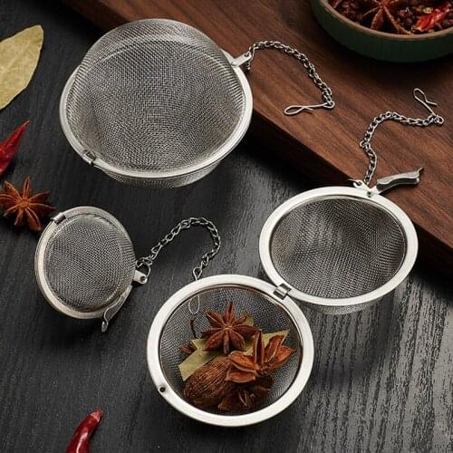 3 Size 304 Stainless Steel Seasoning Ball Tea Brewer Soup Hot Pot Spice Ball Strainer Mesh Infuser Tea Filter Kitchen Tools