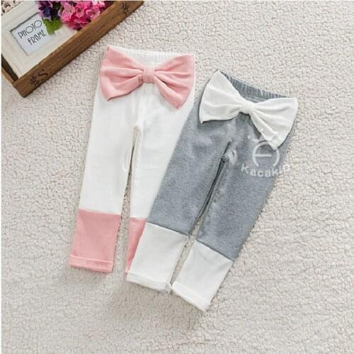 Newborn Baby Girls Pants Bow-Knot Baby Girl Trousers 100% Cotton Infant Pants Princess Toddler Baby leggings For Girls 1-3Y