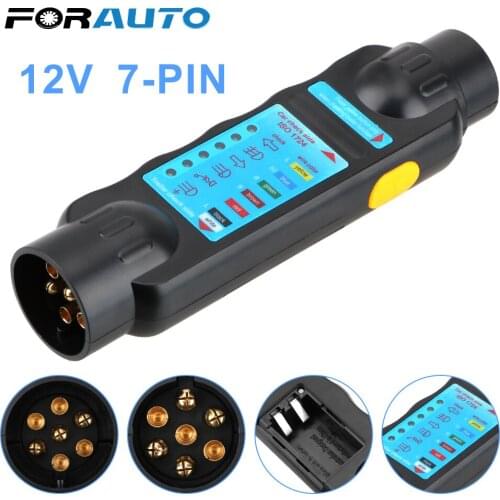 FORAUTO 12V Car Towing Light Tester Trailer Tester 7 Pin Plug Socket Diagnostic Tools Caravan Towing Tow Bar Light Wiring Tester